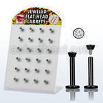 blbkc black anodized 316l labret with 2 5mm clear jewel top