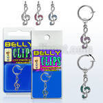 blcp576 fake belly clip w a dangling musical note 