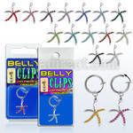 blcp643 non piercing fake belly clip with a dangling star fish 