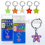 blcpt102 fake belly clip with stylish acrylic flower in pack