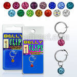 blcpt117 fake belly clip w 5mm ball w ferido crystal w resin