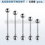 blk02 bulk of 316l steel tongue barbells with 6mm balls