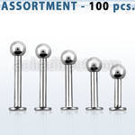 blk03a bulk of 316l steel 1 2mm labrets with 3mm ball