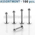 blk03b bulk of 316 steel 1 2mm labrets with 2 5mm ball