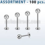 blk03d bulk of 1 2mm 316l steel labrets with 4mm ball