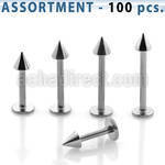 blk04a bulk of 316l steel 1 2mm labrets with 3mm cone