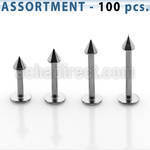 blk04b bulk of 316l steel 1 2mm labret with 2 5mm cone