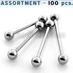 blk103 bulk of 316l steel tongue barbells with two 5mm balls
