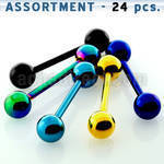 blk104 anodized 316l steel tongue barbells with a 5mm balls
