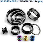 blk12 bulk body assortment pvd plated surgical steel screw fit flesh tunnels