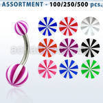 blk134 316l steel belly banana with 5 8 mm acrylic beach ball