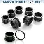 blk13 black pvd plated surgical steel screw fit flesh tunnel