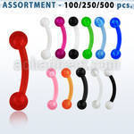 blk145 acrylic uv eyebrow banana with 3mm acrylic ball
