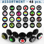 blk172 acrylic logo fake plugs with assorted designs