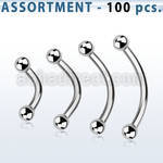 blk18b bulk of 316l steel eyebrow bananas with 2 5mm balls
