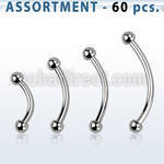 blk18c bulk of 316l steel eyebrow bananas with 2mm balls