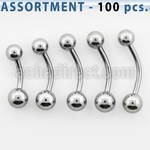 blk195 bulk of 316l steel belly bananas with 5 6mm ball
