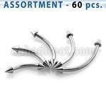 blk19c bulk of 316l steel eyebrow bananas with 2mm cones