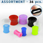 blk200 36 pcs silicone flesh tunnel in assorted colors