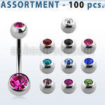 blk21a double jewel belly banana with 5 6mm bezel jewel ball