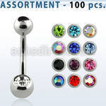 blk21b 316l steel belly banana with bezel jewel steel ball