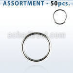 blk221b bulk of 50 pcs of 1 2mm surgical steel segment rings
