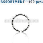 blk223b bulk of 100 pcs of 1 0mm surgical steel seamless ring