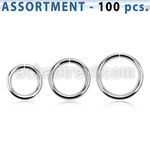 blk223d bulk of 100 pcs of 1 6mm surgical steel seamless ring