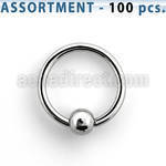 blk228a bulk of 1mm 316l steel ball closure rings with 3mm ball