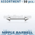 blk230 bulk of 316l steel nipple barbell with two 4mm cones