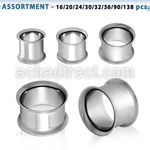 blk248 high polished 316l steel double flared flesh tunnel