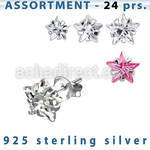 blk261m sterling silver earring stud with 6 8mm star cz