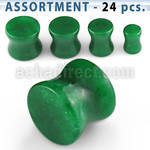 blk273 bulk of real jade double flare stone plugs