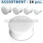 blk275 bulk of double flared ivory stone plugs