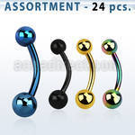 blk277 anodized 316l steel belly banana with 5 6mm ball