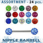 blk281 316l nipple barbell w 5mm ferido ball w resin