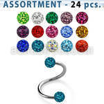 blk284 316l eyebrow lip spiral w 3mm ferido ball w resin