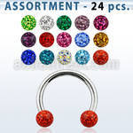 blk285 316l eyebrow circular barbell w 3mm ferido ball w resin