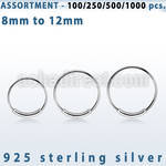 blk289 bulk of silver endless nose hoops with diameter 8 12mm