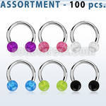 blk28 316l circular barbell with a 5mm acrylic uv ball