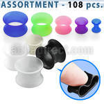 blk296 assortment of ultra thin silicone flesh tunnel