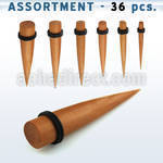 blk297 bulk of assortment of sawo wood tapers with o ring