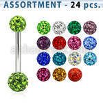 blk299 316l steel belly banana w ferido multi crystal ball