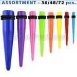 blk301 acrylic solid colored tapers with double o ring