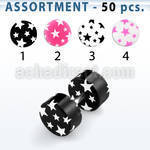 blk307 acrylic illusion fake plug with cute multi star design
