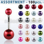blk309 316l steel belly banana with 5 8mm faux pearl ball