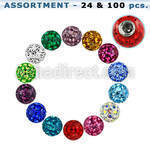 blk316 4mm multi crystal ball with 1 6mm thread with resin