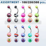 blk331 316l steel belly banana with 5 8mm acrylic marble ball