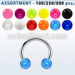 blk350 bulk of 316l circular barbell with 3mm acrylic uv balls