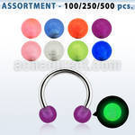 blk361 316l circular barbell w 3mm acrylic luminous ball